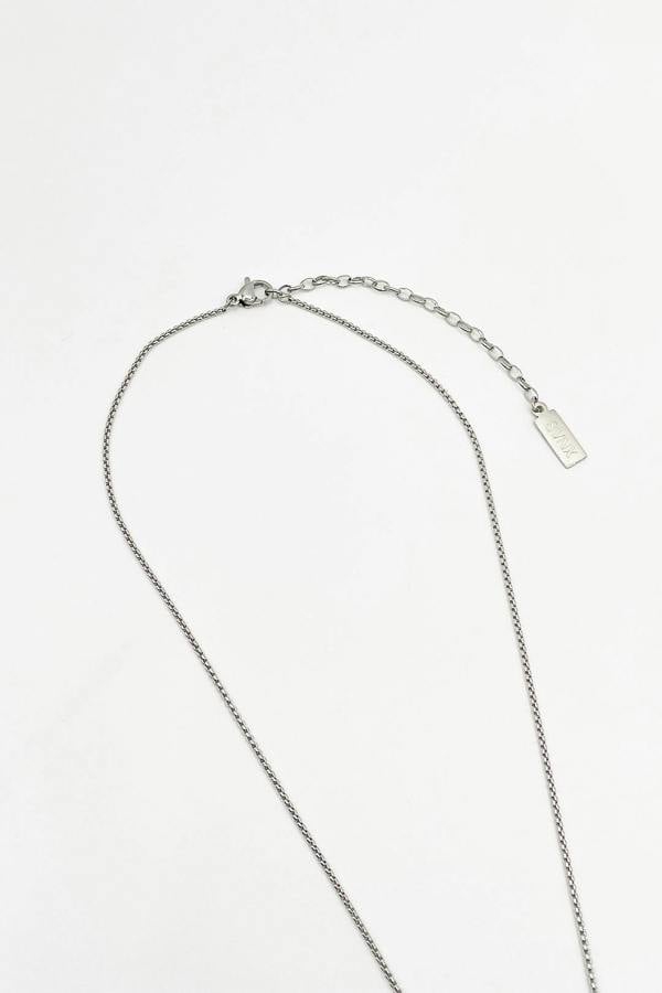 SVNX Emerald Green Diamante Heart Necklace in Silver - Gift Boxed