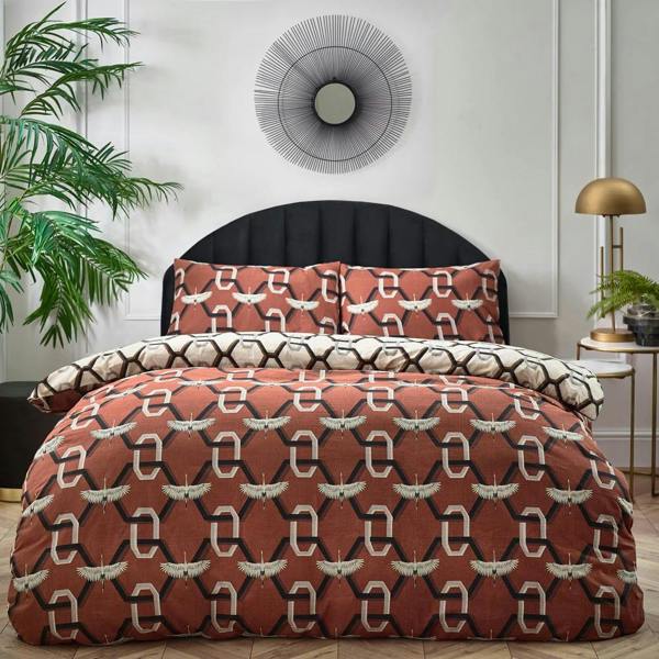Furn Avalon Geometric Duvet Cover Set - Brick - 