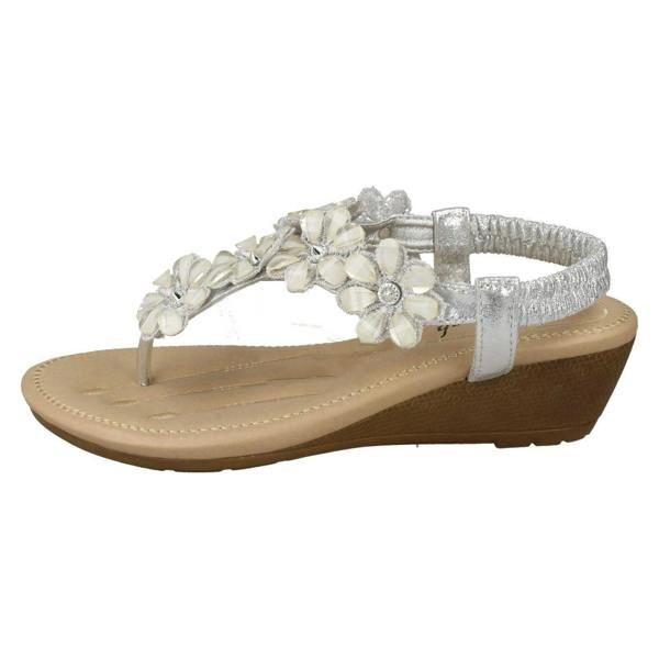 Savannah Ladies Savannah Mid Wedge Toepost Sandals