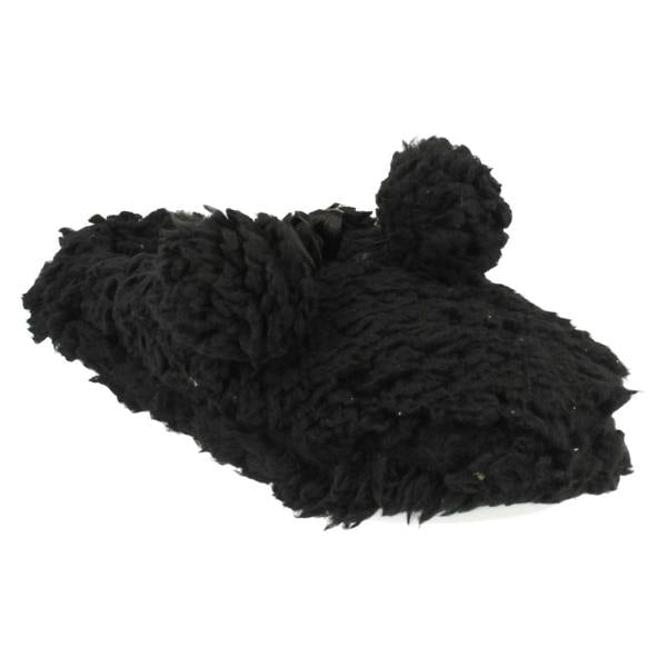 Eaze Ladies Eaze Fluffy Pom Pom Front Slippers
