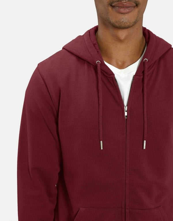 Men's Organic Cotton Zip-up Hoodie – Burgundy - British Boxers