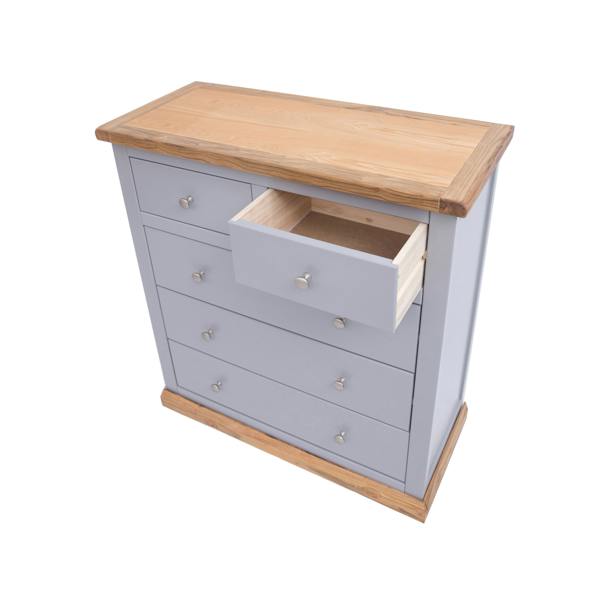 Cabinet Bits Biccari 5 Drawer Chest of Drawers Chrome Knob