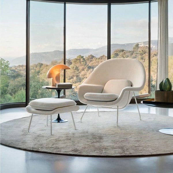 George Womb Chair And Footstool, Armchair-Rit Concept-Rit Concept