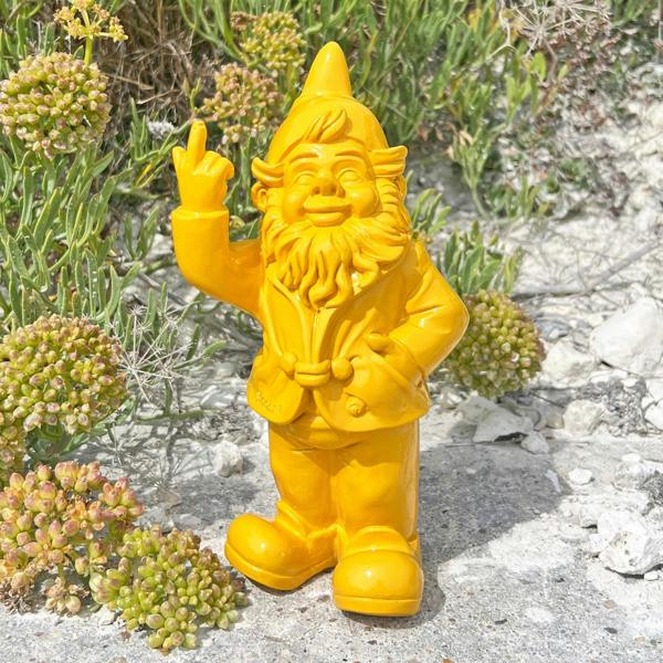 Stoobz Yellow Middle Finger F**k You Garden Gnome 20cm