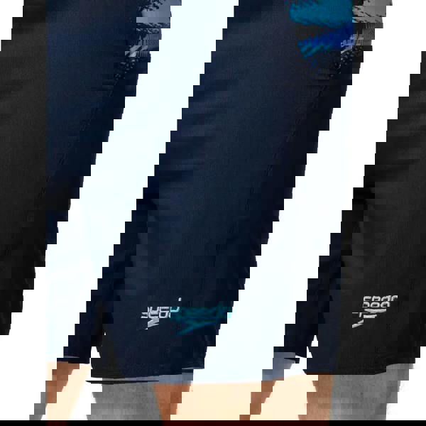Navy blue Speedo Sport 2 Panel 16’’ watershorts with teal black side design