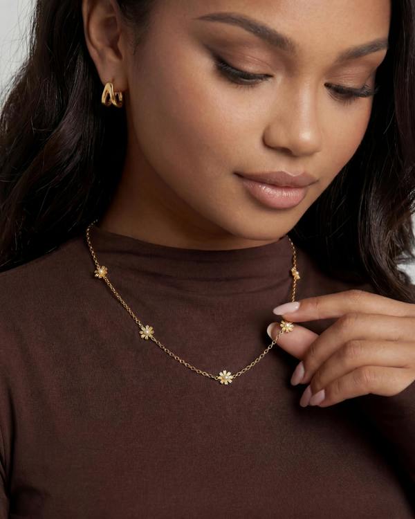 Elk & Bloom 14k Gold Double Wave Huggie Hoops
