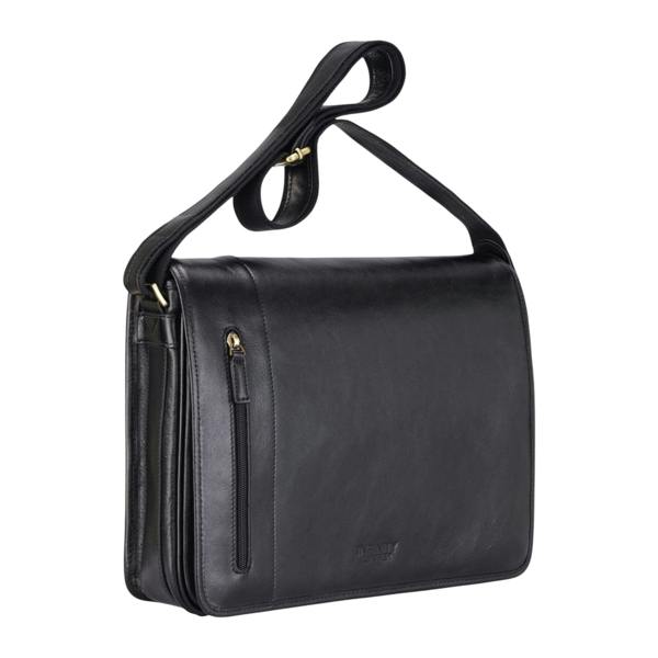 Infinity Leather Genuine Leather Laptop Satchel Messenger Shoulder Bag - Astor