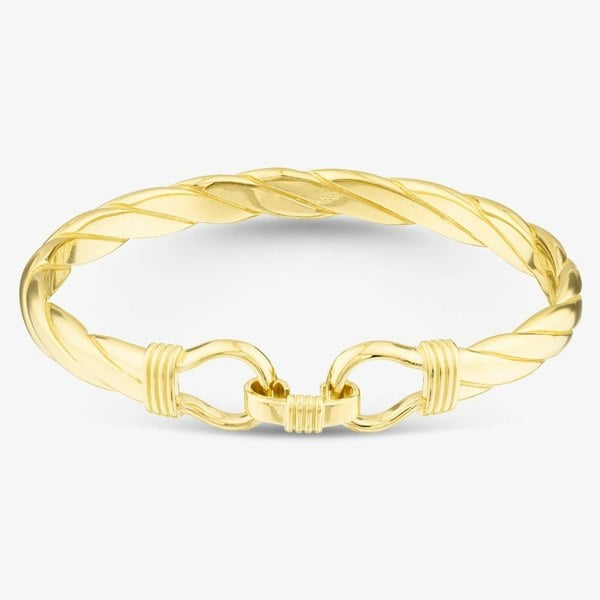 T. H. Baker Gold Plated Large Solid Hook Bangle S8034Y