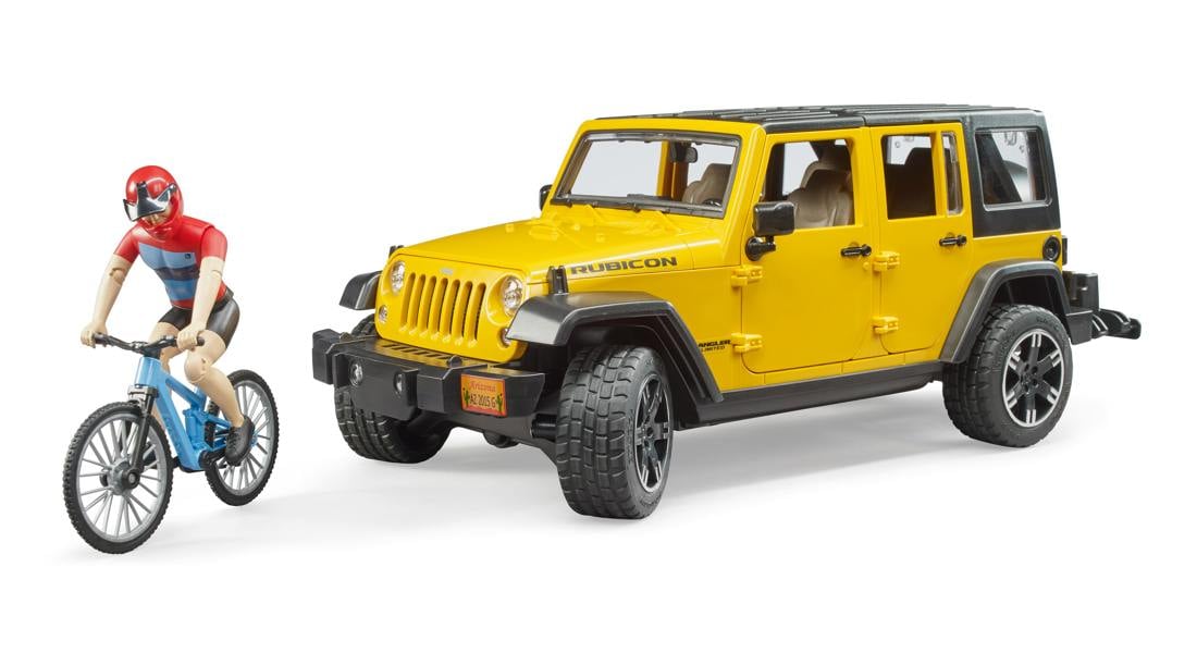Bruder Jeep Wrangler Unlimited Rubicon with Mountain Bike & Cyclist Outdoor Adventure Playset