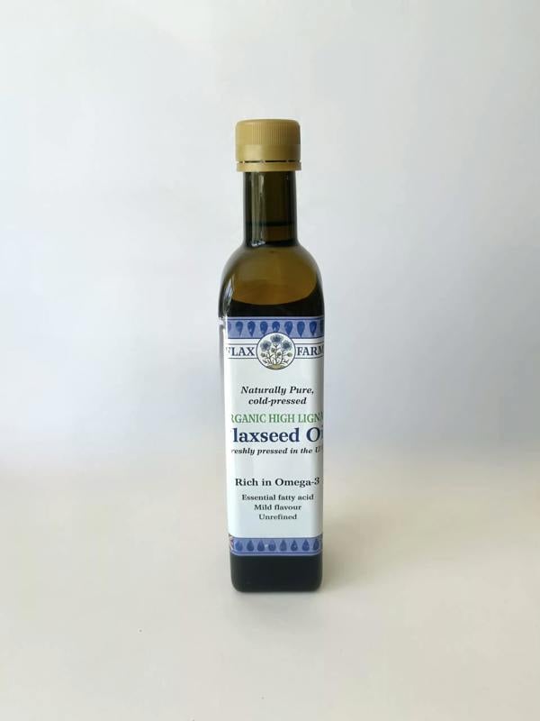 Cold Pressed Organic HIGH LIGNAN Flaxseed Oil – 500ml