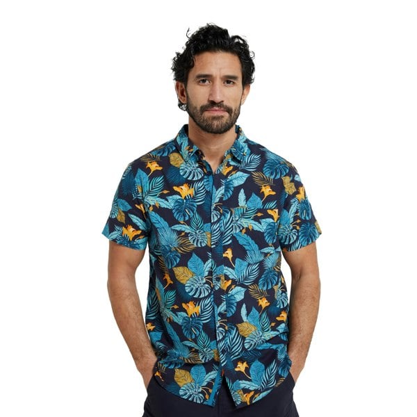 Mountain Warehouse Mens Tropical Short-Sleeved Shirt - Blue