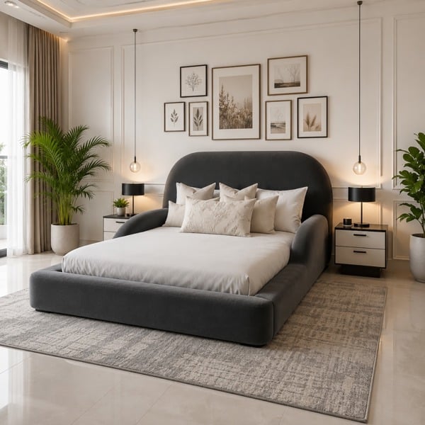Paradise Beds Oval Padded Bed frame