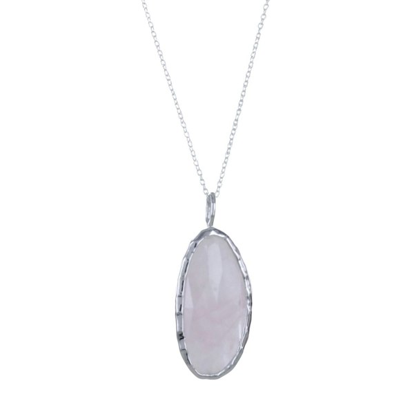 Sterling Silver Rose Quartz Gem Necklace - Reeves & Reeves