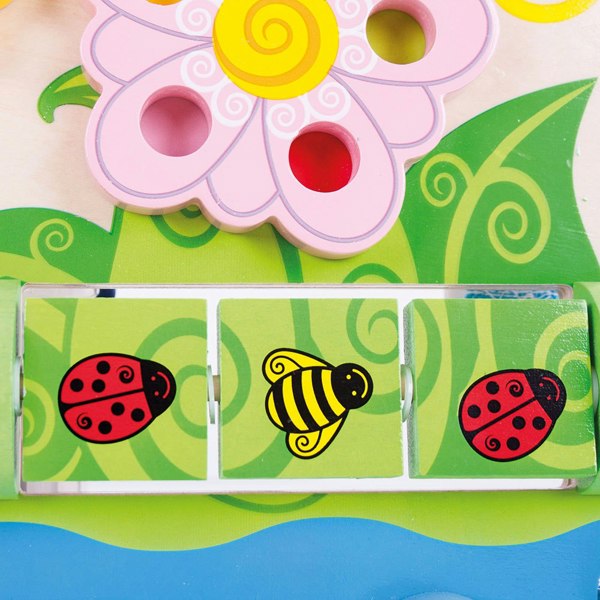 Bigjigs Toys Wooden Flower Activity Centre - Can Be Attached To Cots