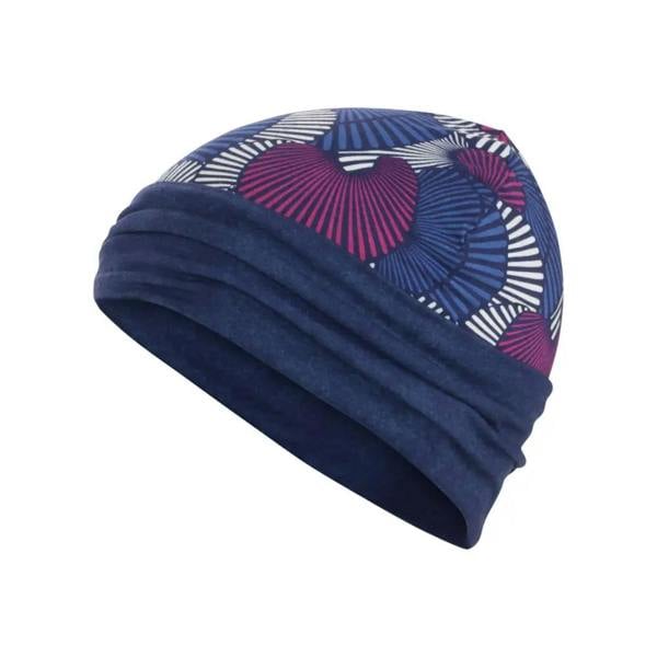 Navy blue Fashy reversible soft fabric cap with pink white heart pattern