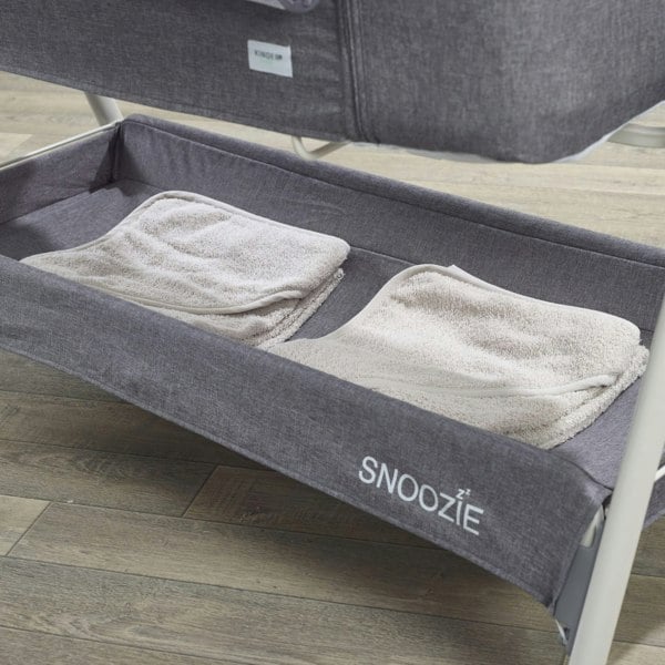 Kinder Valley Snoozie Bedside Crib Storm Grey