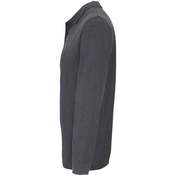 SOLS Unisex Adult Planet Marl Pique Long-Sleeved Polo Shirt - Charcoal Marl