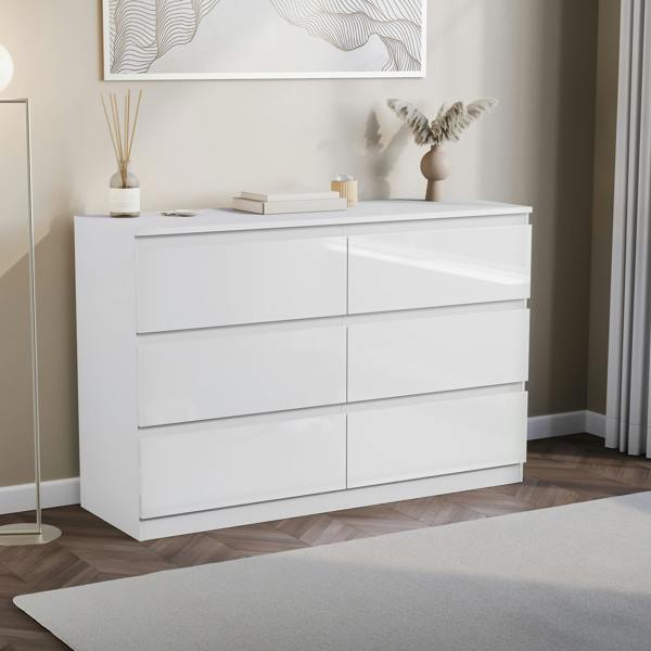 Vida Designs Glinton 6 Drawer Chest, Black
