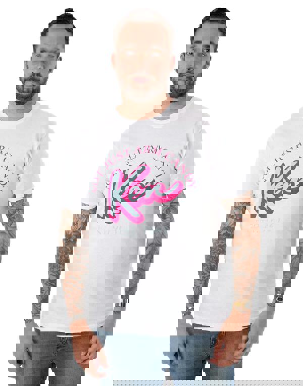 Barbie Mens White Ken Arm Candy Classic Short Sleeved T-Shirt