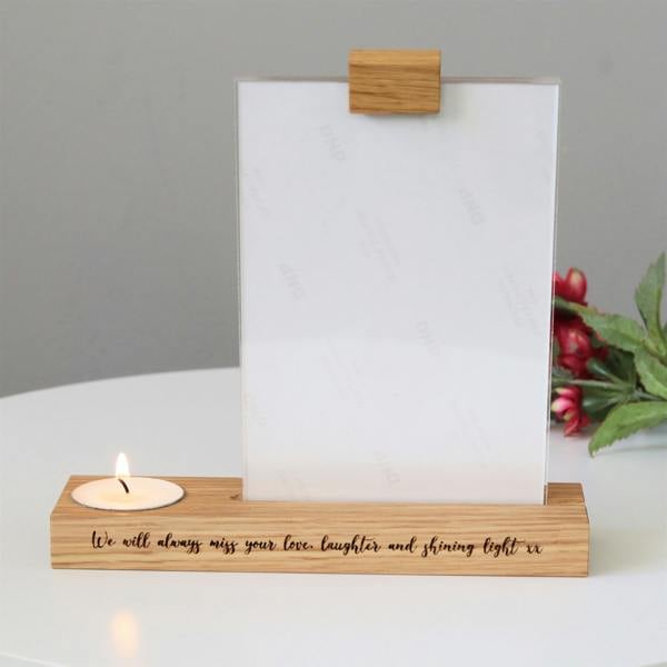 MijMoj Design Personalised Memorial Candle Holder Photo Frame