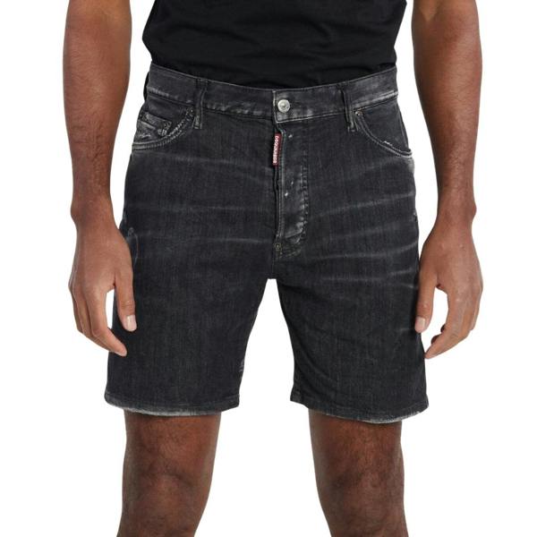 DSQUARED2 Black Faded Denim Shorts W34