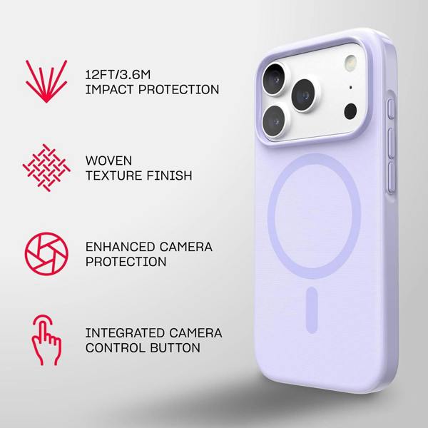 Tech21 Evo Pulse Fauvxen Case with MagSafe for iPhone 17/18 Pro 6.3" Lilac - T21-11625