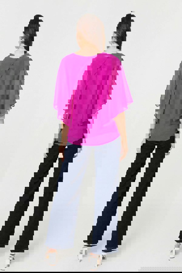 Orchid | Semi Sheer Cut Out 3/4 Sleeve Blouse
