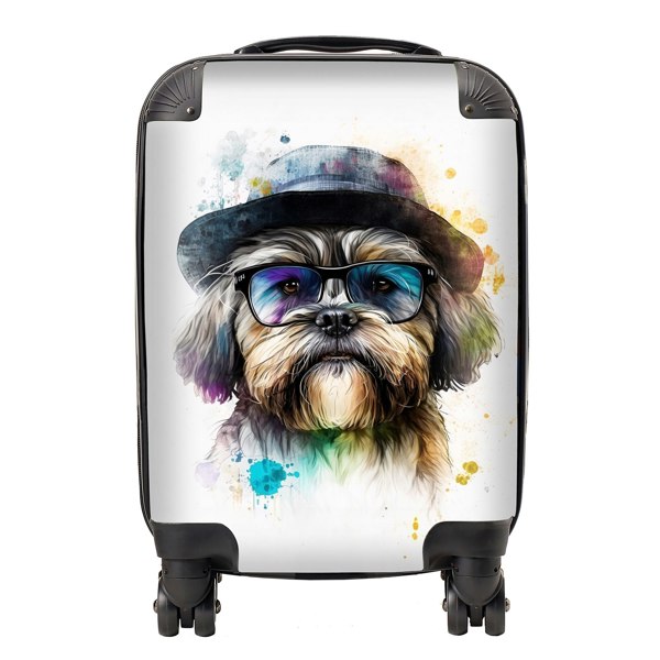 Warren Reed Lhasa Apso Dog Splashart Suitcase