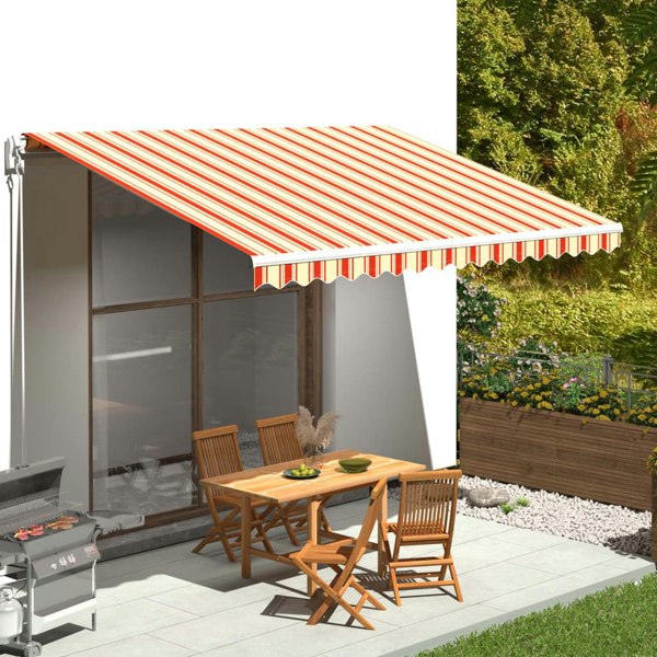 Berkfield Replacement Fabric for Awning Yellow and Orange 4.5x3.5 m