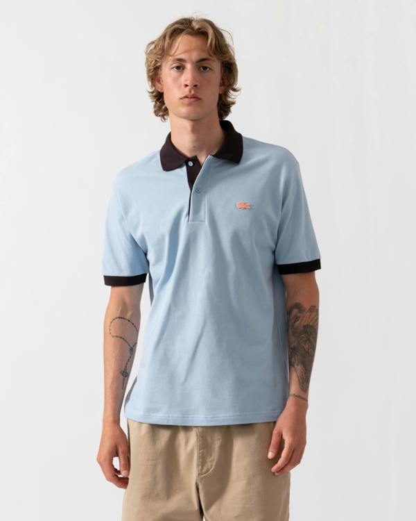 Lacoste Classic Fit Short Sleeve Mens Piqué Polo - Chambray/Buffalo 4I3