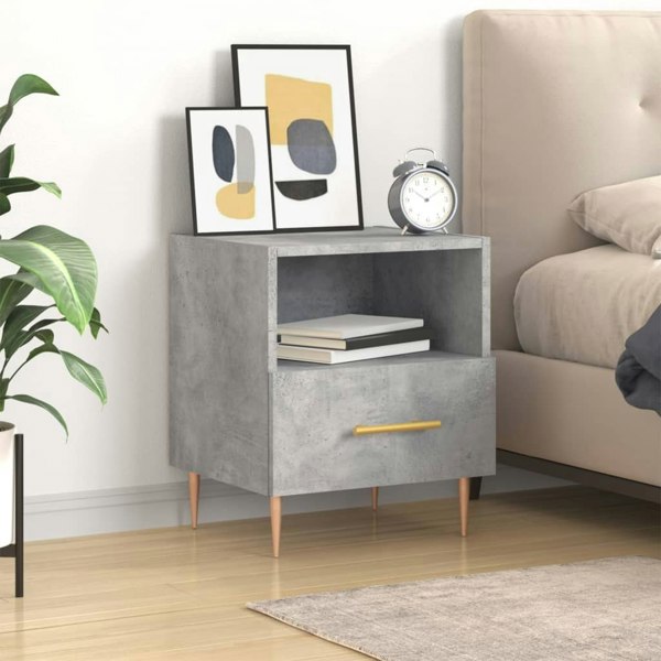 Berkfield Bedside Cabinet Concrete Grey 40x35x47.5 cm Engineered Wood