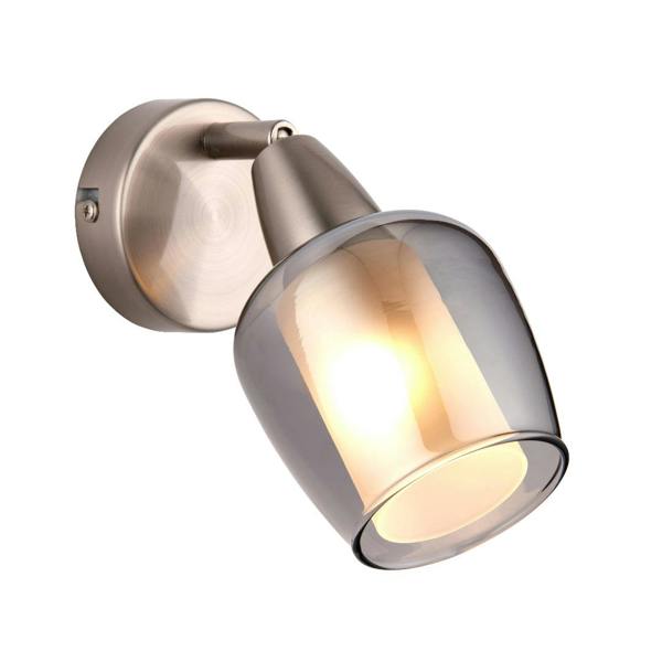 Pagazzi Lighting Kennen 1 Light Nickel and Smoked Glass Wall Light