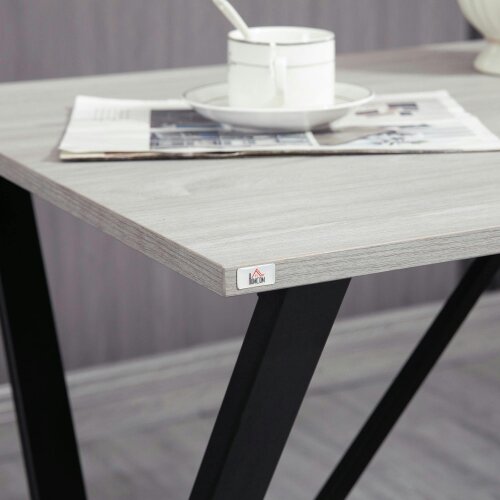 Wyld Haus Bakefi Wooden White Rectangular Breakfast Bar Table Seating 4