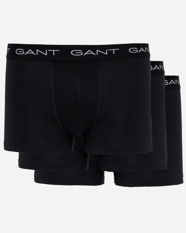 GANT Mens Slim Fit Cotton Jersey Trunks 3-Pack - 5 Black