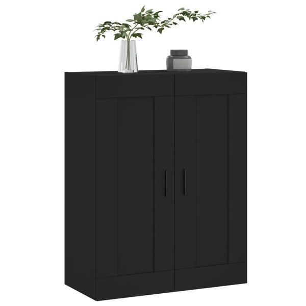 Berkfield Wall Mounted Cabinet Black 69.5x34x90 cm Engineered Wood