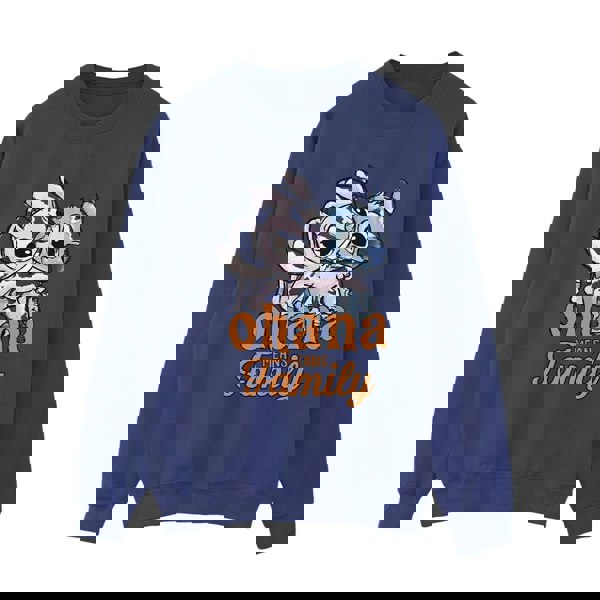 Disney Womens/Ladies Lilo And Stitch Ohana Angel Hug Sweatshirt - Navy Blue