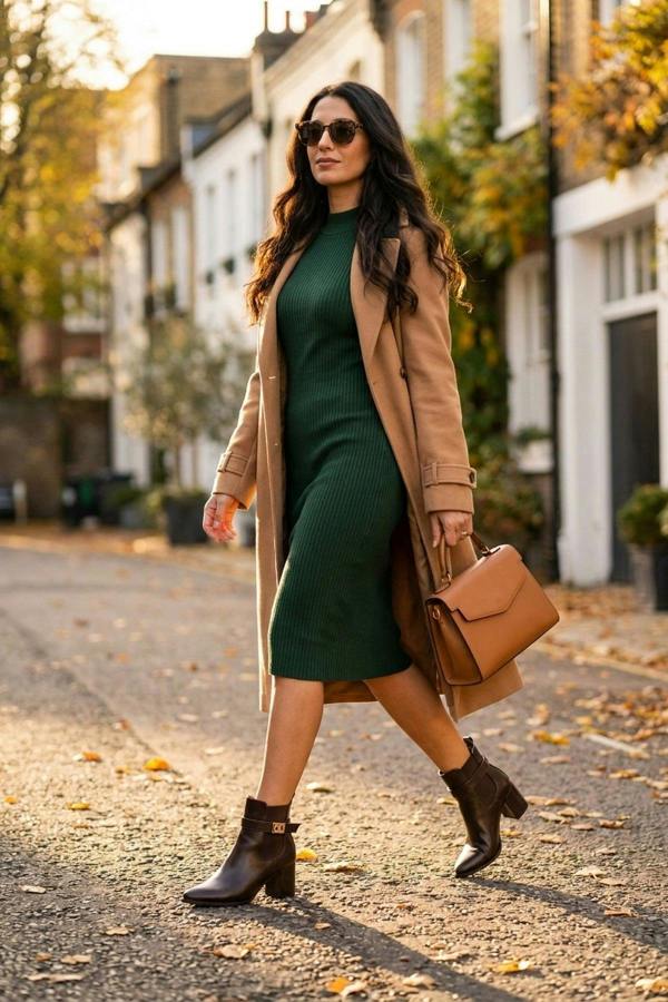 Genevieve Pointed Toe Block Heel Boots - Brown