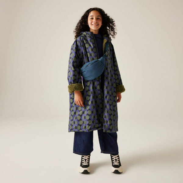 Regatta Kids Orla Kiely Spotted Changing Robe - Blue/Dark Olive
