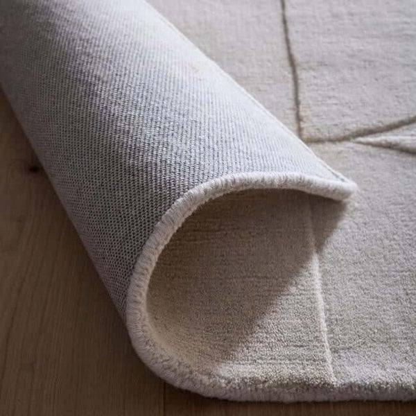 The Rugs Penny Geometric Wool Rug | Purple & Cream |