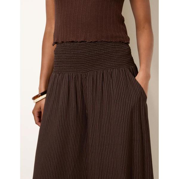 Blue Vanilla Wide Leg Shirred Waist Wavy Trousers