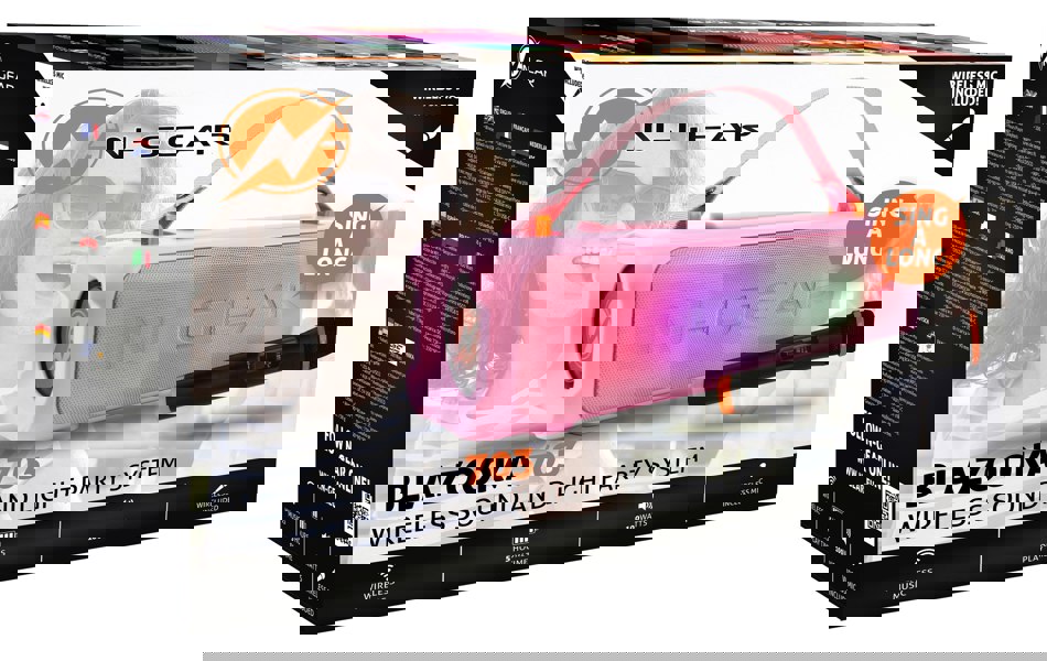 N-Gear | Blazooka 703P Bluetooth Speaker Karaoke Set Party Box with Microphone Pink