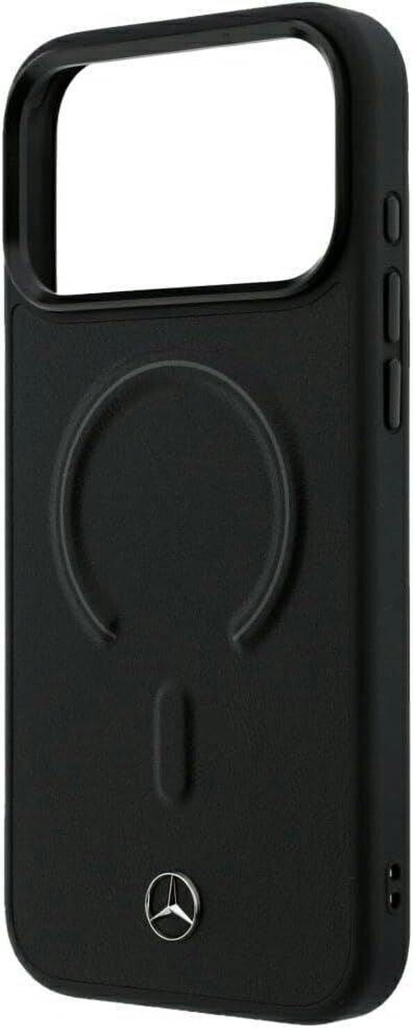 Mercedes Leather 3D MagSafe Case for iPhone 17/18 Pro Max 6.9" Black - MEHMP18X25PEMMOK