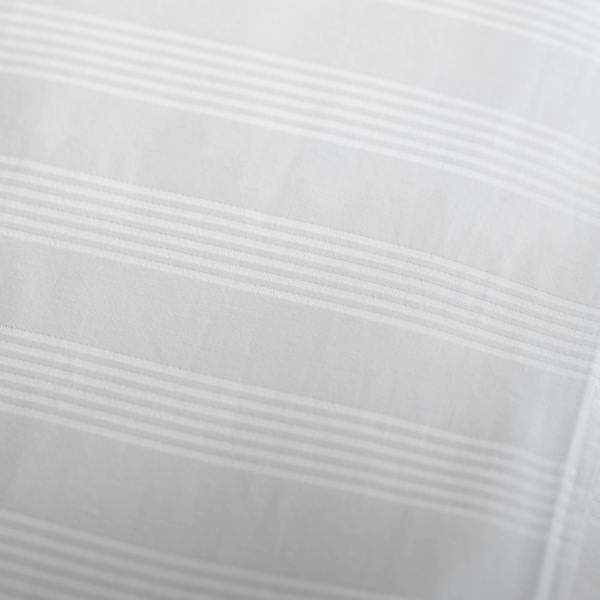 White 400 Thread Count Cotton Stripe 40cm Deep Fitted Sheets close-up detail 5 | Soak and Sleep
