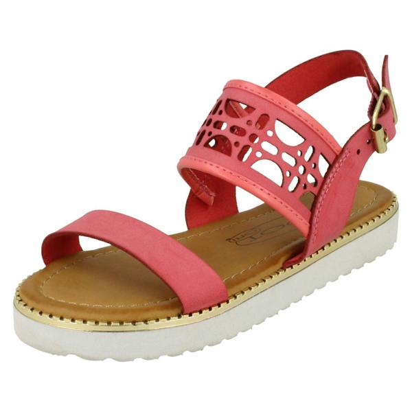Spot On Girls Spot On Cut Out Ankle Strap Low Mules