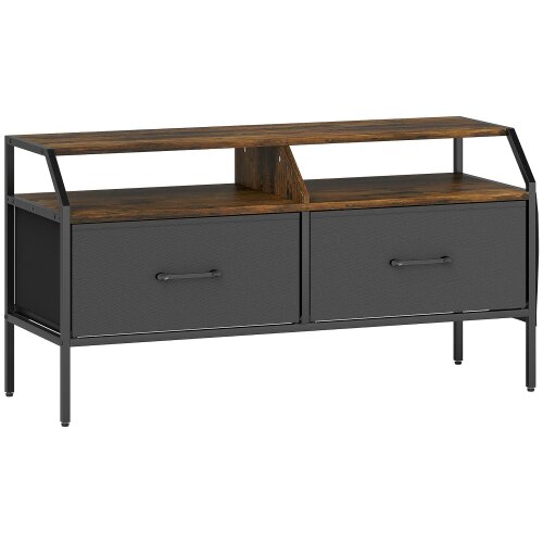 Wyld Haus Avamira Small 98cm Black and Brown TV Stand With Foldable Drawers for TV's up to 55 Inches