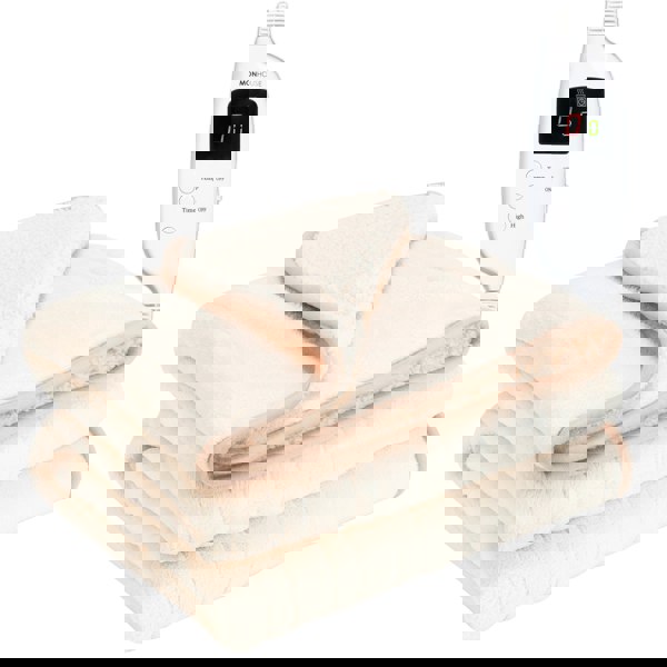 MONHOUSE Heated Electric Throw 9H Timer 9 Heat Setting Shearling Fleece Blanket