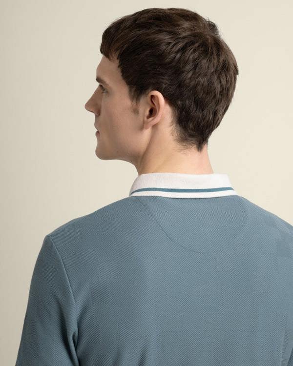 Larsson & Co Anders - Geometric Jacquard Polo Shirt