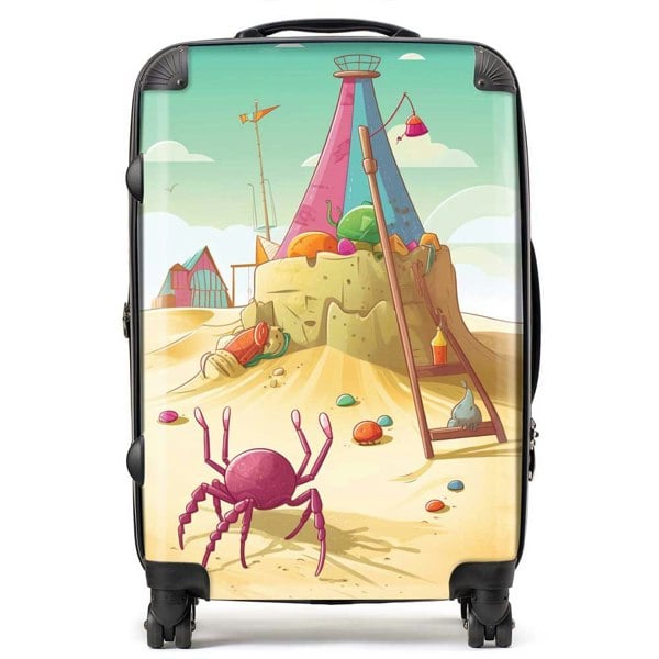 Warren Reed Crab On A Beach Holiday Suitcase