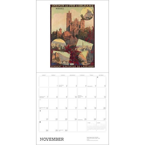 France, Vintage Travel Posters Calendar 2027, Wall Calendars, Month To View, Travel, Gift