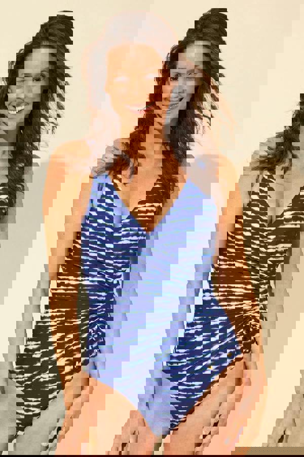 Tie Dye Side Gather Swimsuit